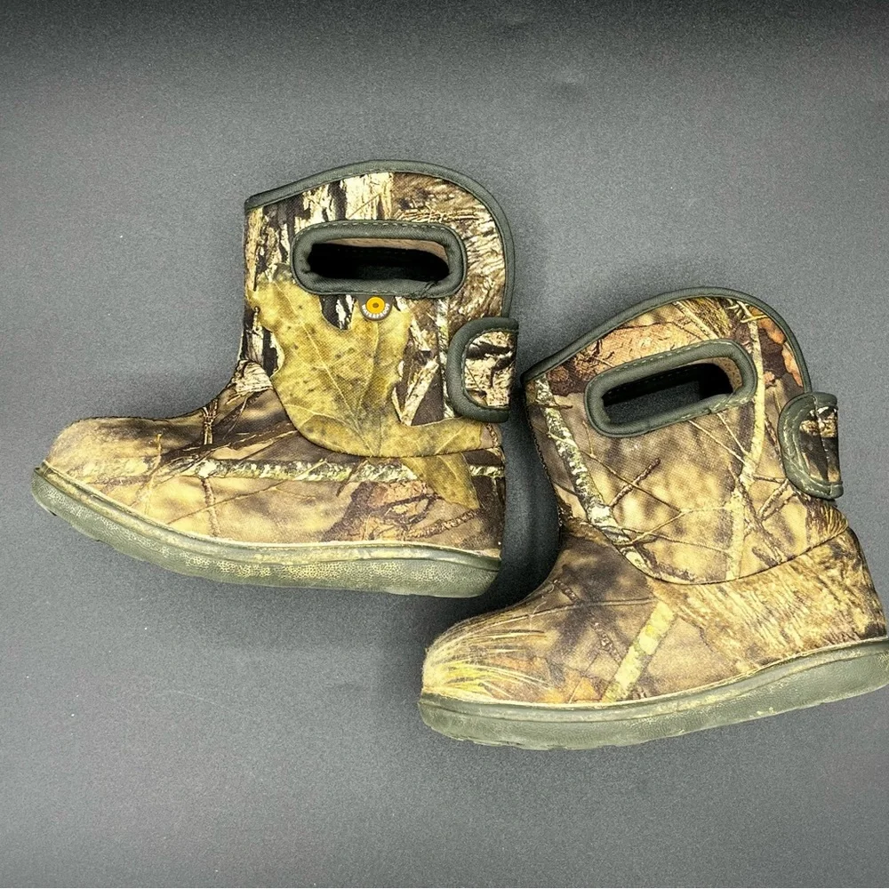 Bogs Kids Camo Brown Green Pull-On Boots